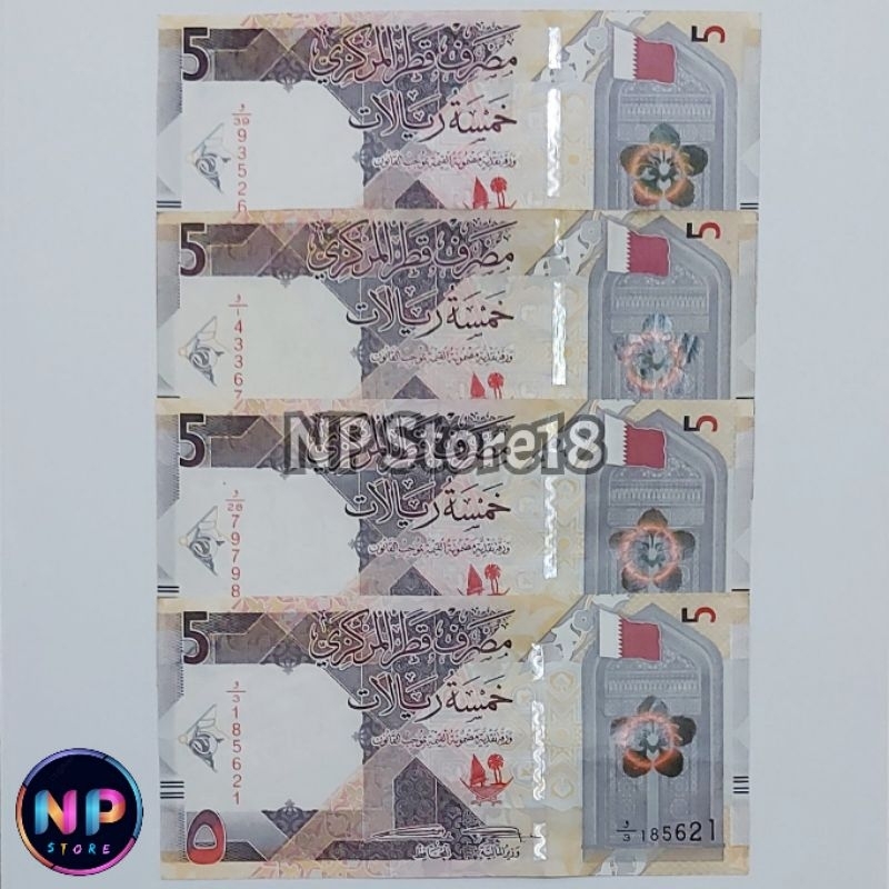 Souvenir Uang Asing Kuno Qatar 5 Riyal