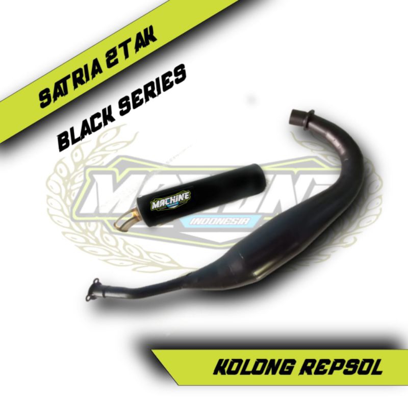 KNALPOT SATRIA HIU LUMBA 2 TAK KOLONG REPSOL HITAM DOFF ORIGINAL MACHINE BUKAN CMS RTX