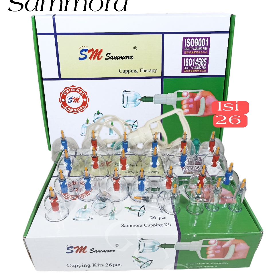 Top Promo  A1 Alat Bekam Sammora Angin Kop isi 12 15  26 Mangkok Lengkap Selang Dan magnetik Cuping 