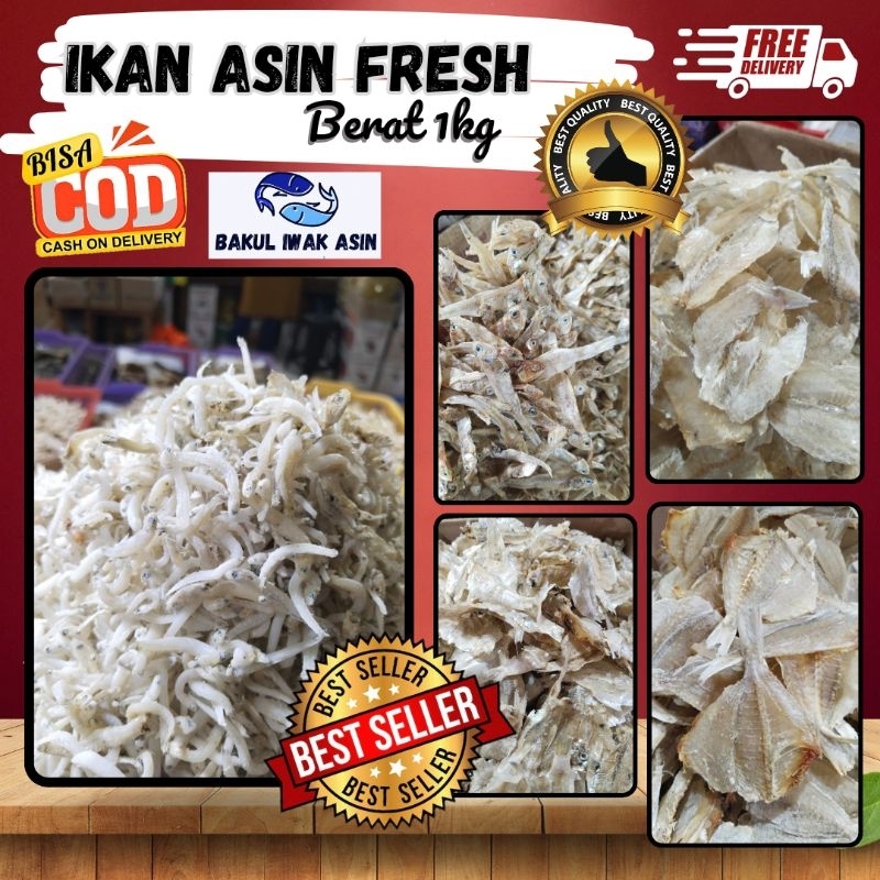 

ikan asin fresh berkualias kemasan 1kg /ikan asin berbagai varian produk ikan asin berat 1kg /ikan asin murah/ikan asin berkualitas
