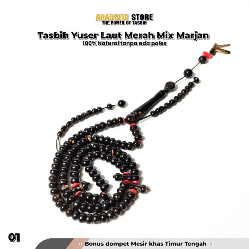 Tasbih Yuser Laut Merah Mix Marjan Asli Spesial