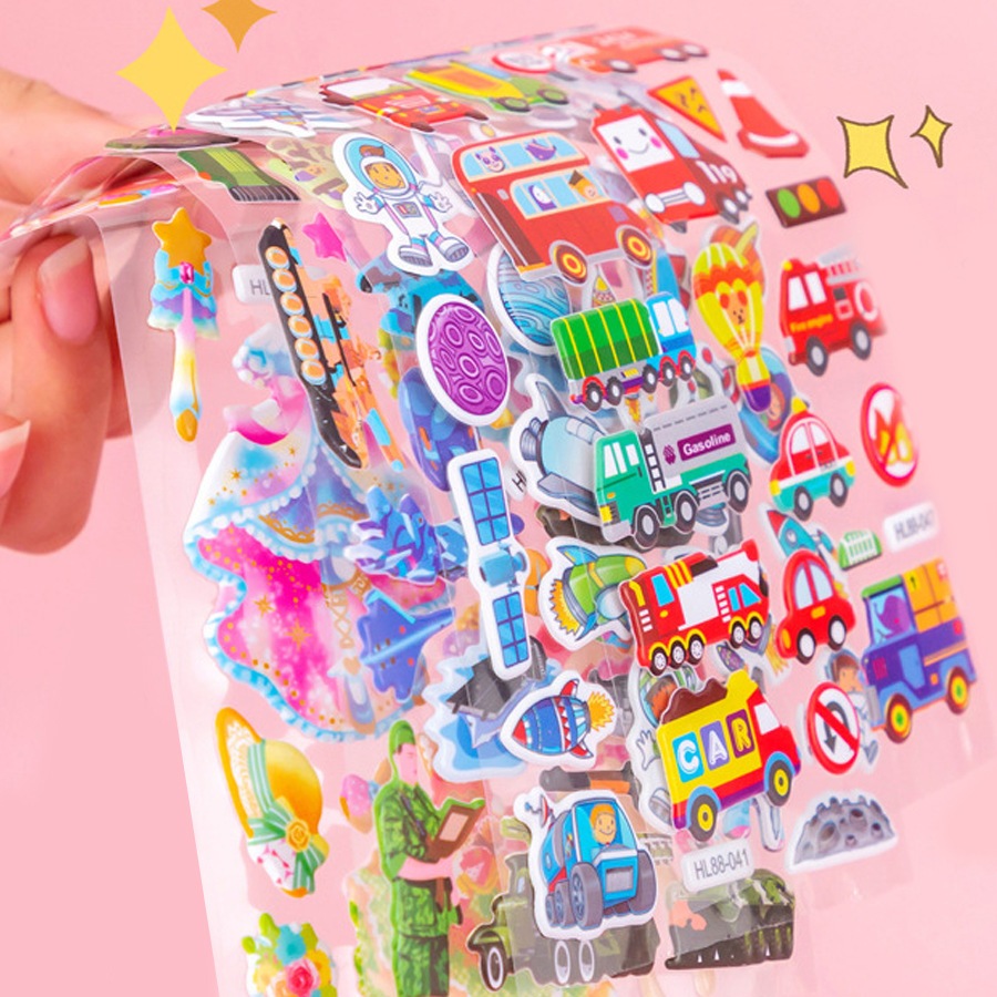 Mainan Stiker Anak 3d Timbul Murah | Sticker Anak Perempuan | Stiker Anak Laki | Sticker 3d Random
