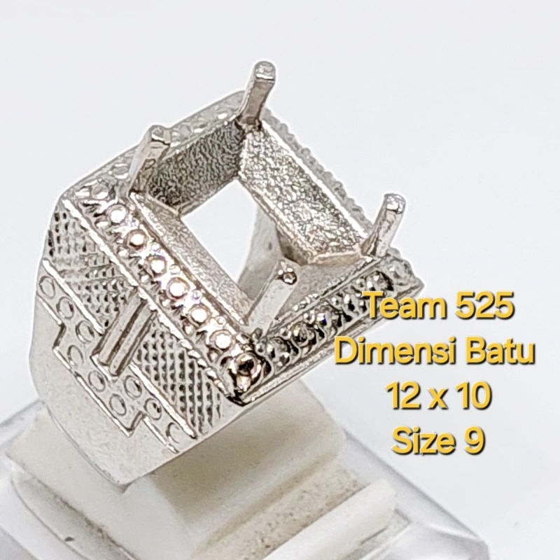 Ring emban alpaka super 12 x 10 eceran / model kotak cakar kuku / pengikat ring cincin batu akik