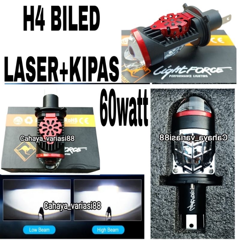 COD Lampu Utama Laser H4 Biled Premium 60watt/Lampu Utama H4 Biled Laser Terang Cahaya biled
