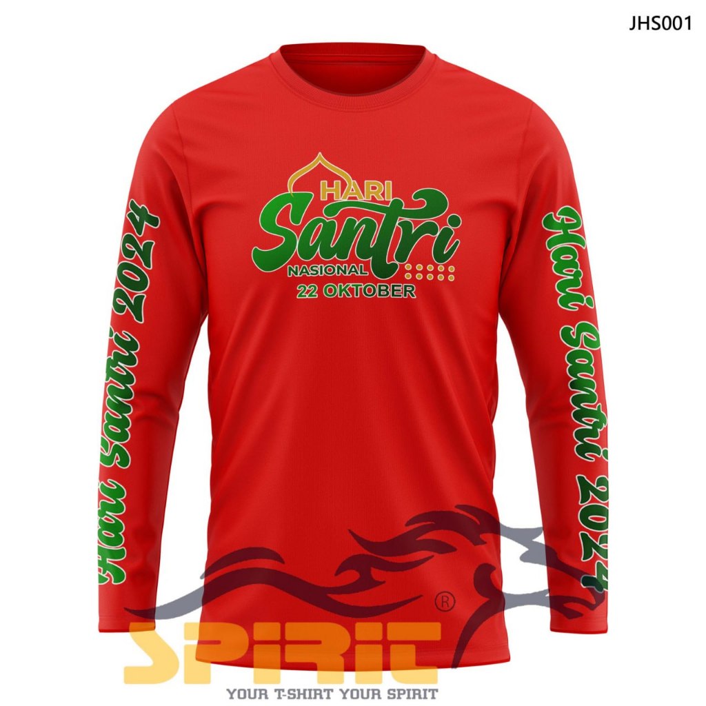 Baju Kaos Hari Santri Nasional Pria Wanita Lengan Panjang Distro Premium Katun Combet 24s Jumbo