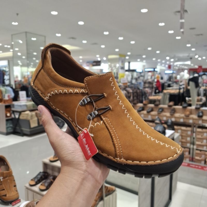 [JIM JOKER] Sepatu casual pria bahan kulit original brand - Free shoppingBag