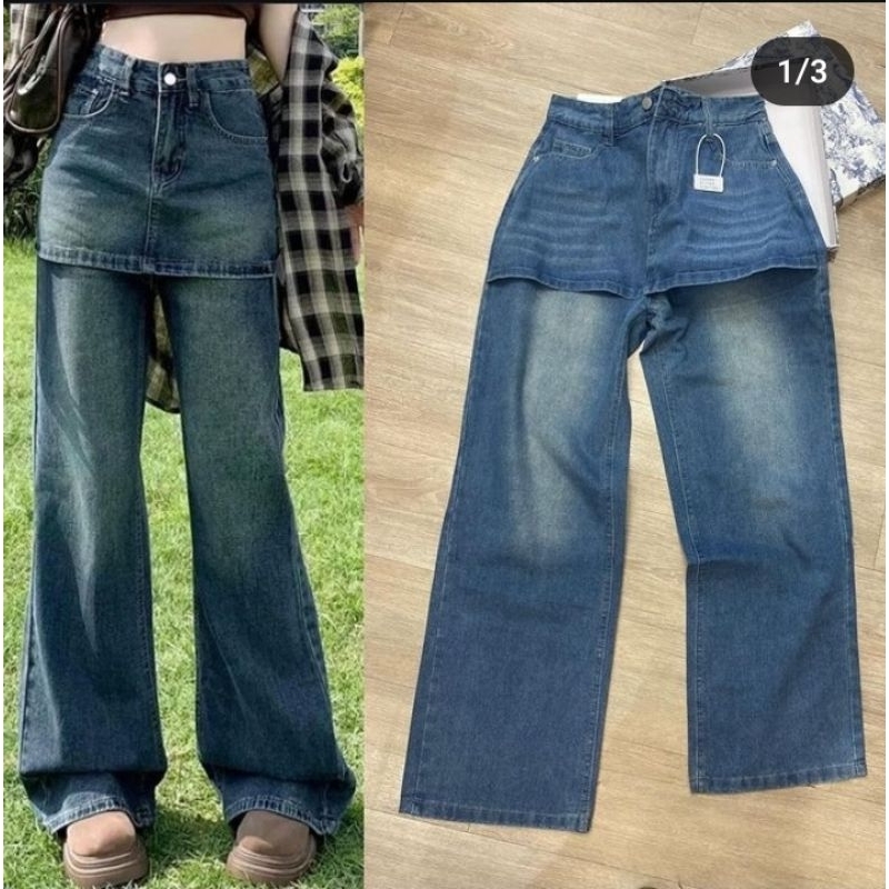 CELANA KULOT ROK DENIM WANITA IMPORT BRANDED