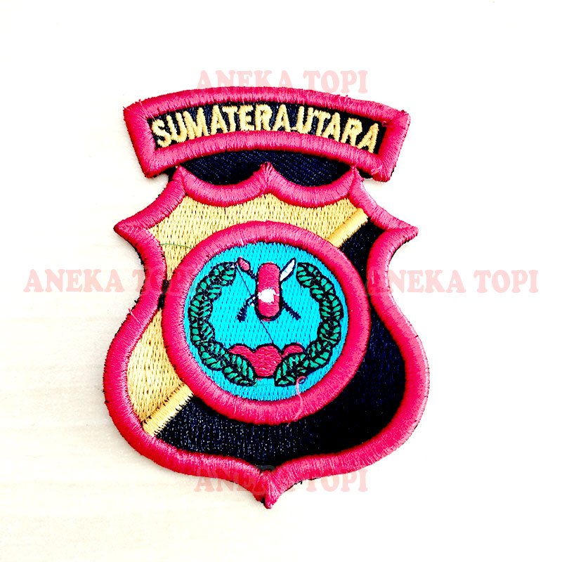 Badge Patch Logo Polda SUMUT Bordir Polda Bet Logo Polda Sumatera Utara - Aneka Topi