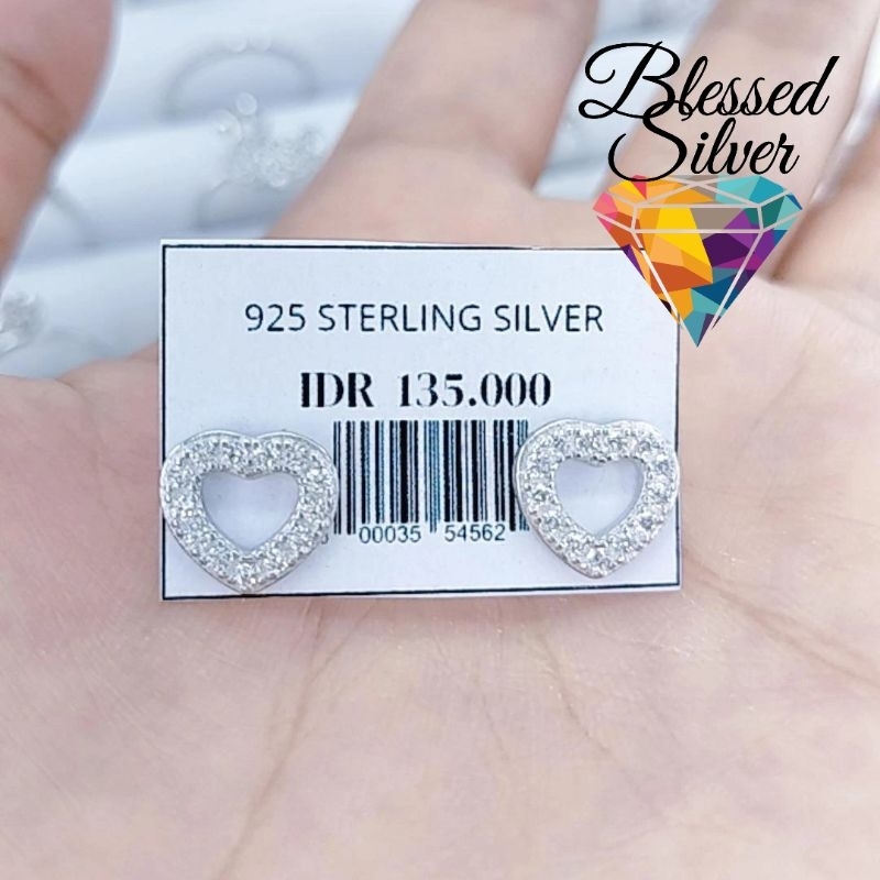 ANTING TUSUK LOVE PERAK ASLI 925 LAPIS EMAS ETALASE CHALISA