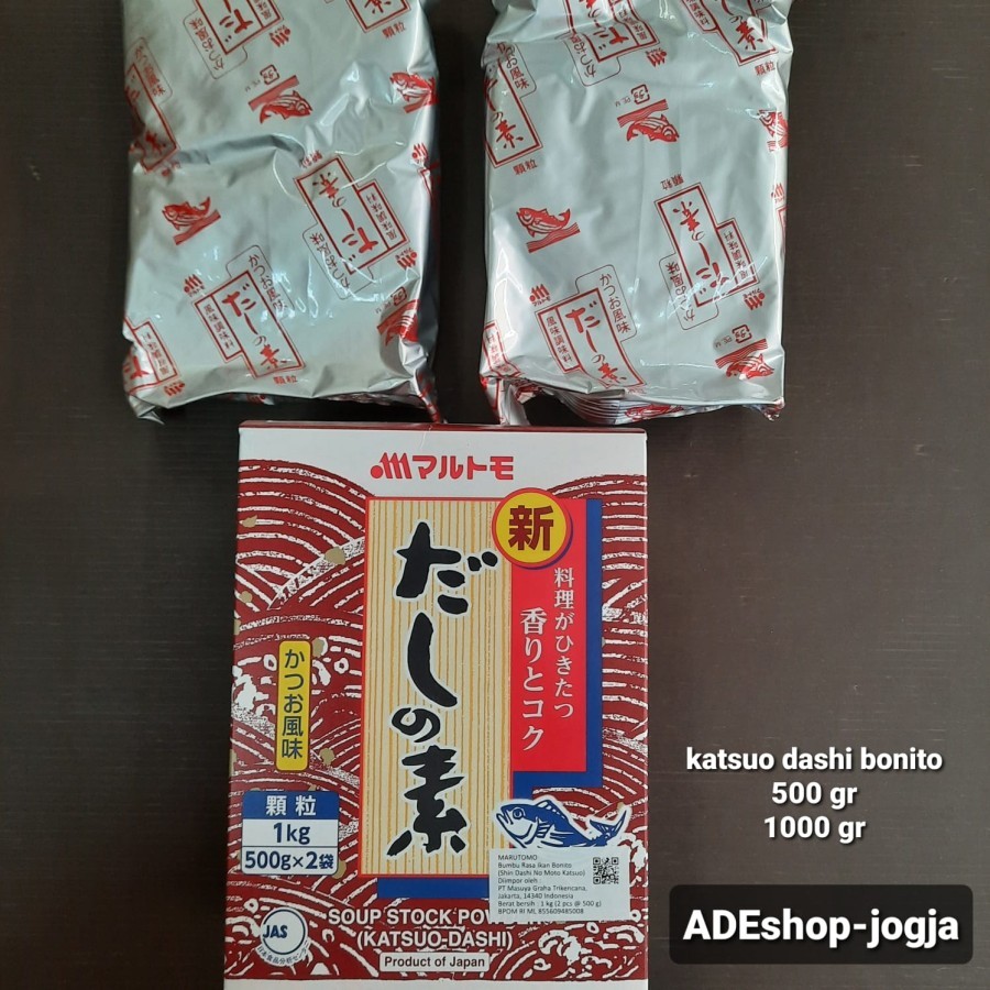 

Katsuo Dashi Bonito Bubuk Powder Kaldu Ikan Marutomo Hondashi 1 kg