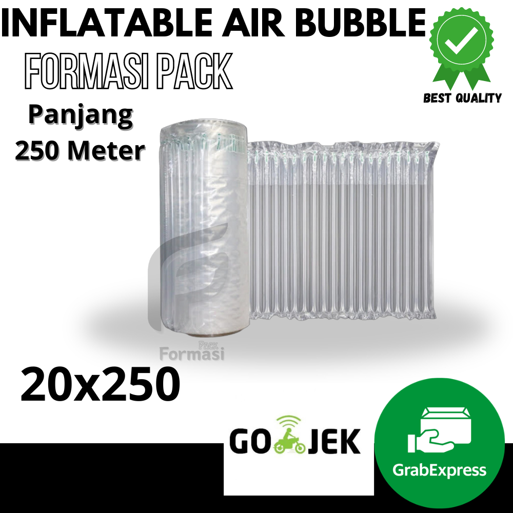 

INFLATABLE AIR BUBBLE 20CM X 250M Cushion Wrap Fo-Air / Bubble Wrap Angin Tebal Roll / Poly Air Bubble