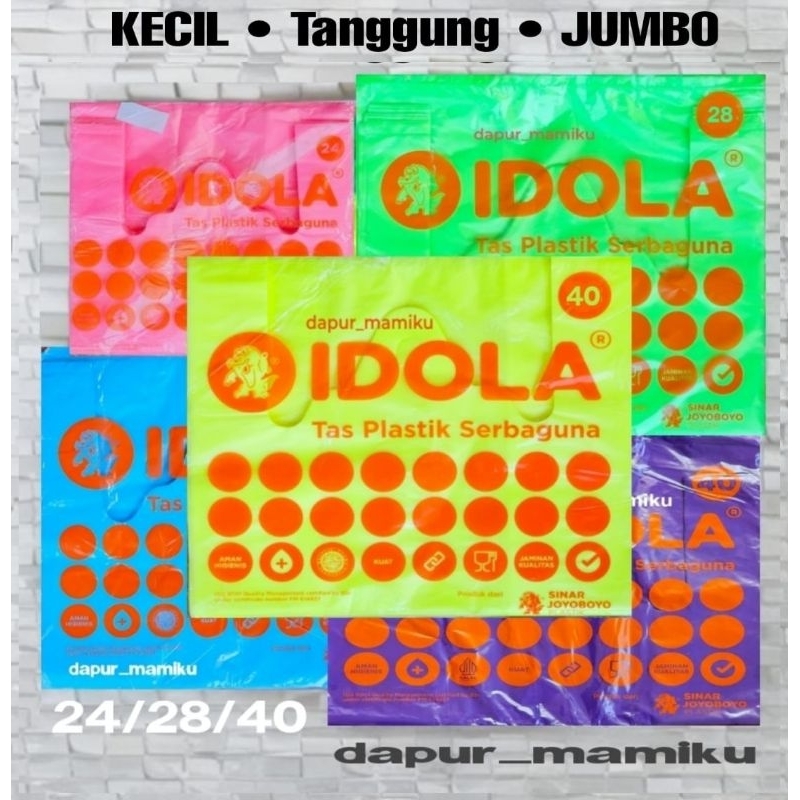 DAPURMAMIKU IDOLA 24 28 40 Kresek Jumbo Kresek Jumbo Warna Warni uk 40x65 Kresek Idola Warna Kantong