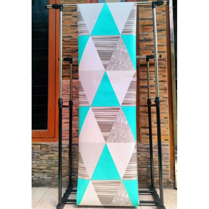 Wallpaper Stiker Dinding Ukuran 8 Meter GH202-2 Motif Segitiga biru Termurah