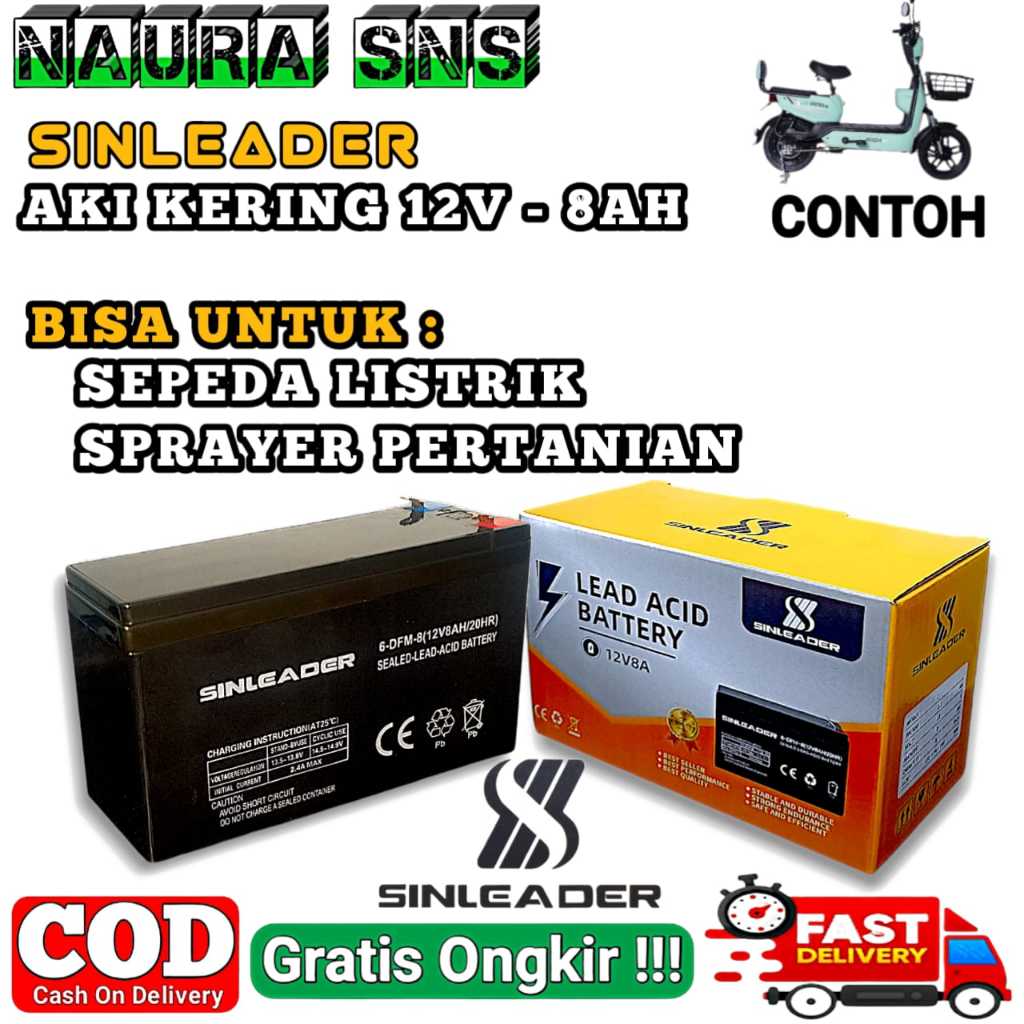 Aki kering 12v 8AH Baterai Aki Tangki Sprayer Dan Bisa Untuk Sepeda Listrik