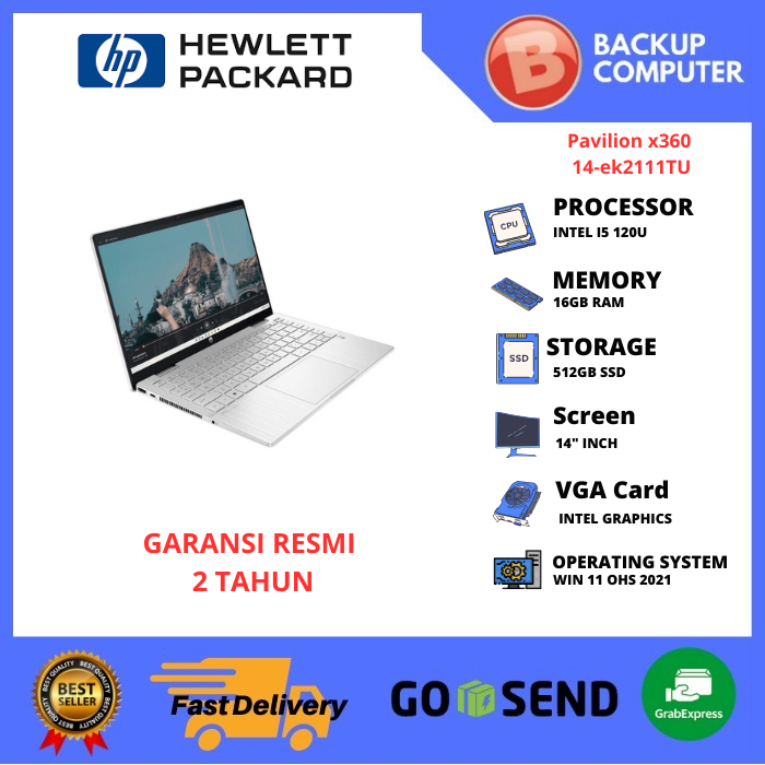 LAPTOP 2IN1 HP Pavilion x360 14-ek2111TU INTEL 5 120U 16GB RAM