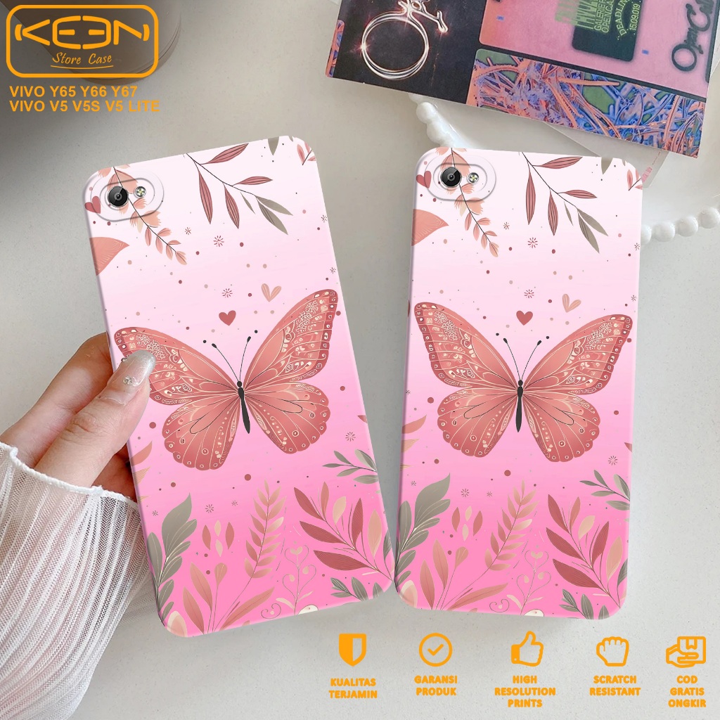 Case Hp Vivo Y65 Y66 Y67 - Casing Hp Vivo Y65 Y66 Y67 Motif Pink - Case Procamera - Softcase Hp Vivo
