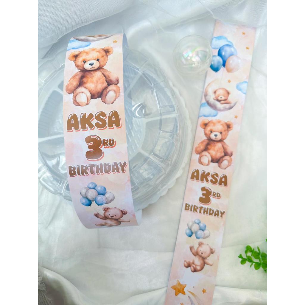 

Coklat Teddy Bear Baby Boy - Label Sleeve Dus Packing / Bento / Nasi Kotak Birthday / Hampers Ulang Tahun / Koper