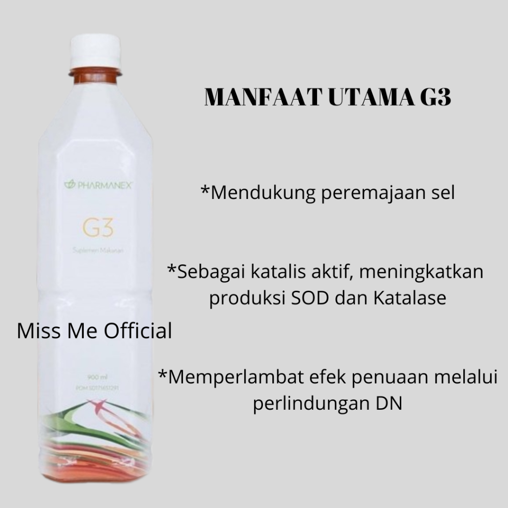 

JUS G3** MINUMAN KESEHATAN 1 BOTOL EXP 5 /2025 ORIGINAL SEGEL