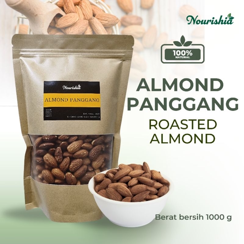 

Almond panggang 1kg / Roasted Almond 1kg tanpa kulit