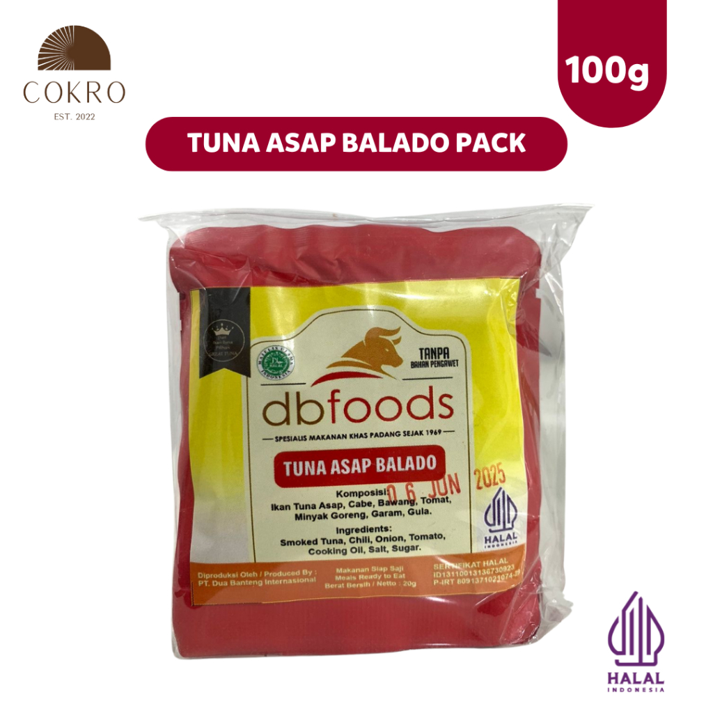 

Tuna Asap Balado Original DBFOODS Pack isi 5 pcs 20g, Praktis Siap Makan Asli Padang