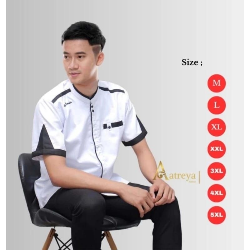 Baju Koko Kurta Dewasa jumbo Lengan Pendek Koko terbaru Material Catton Adem M L XL XXL XXXL XXXXL 5