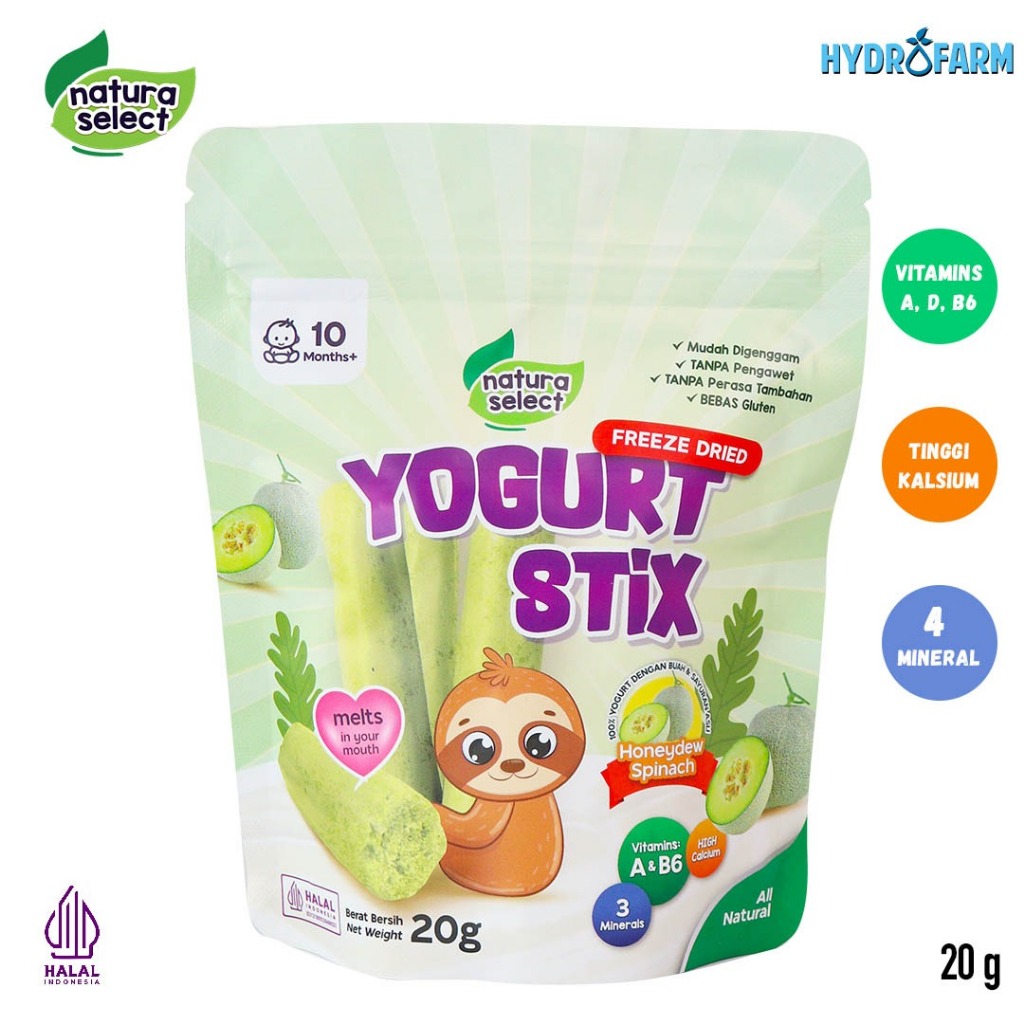 

Natura Select -Freeze Dried Yoghurt Stix Honeydew Spinach