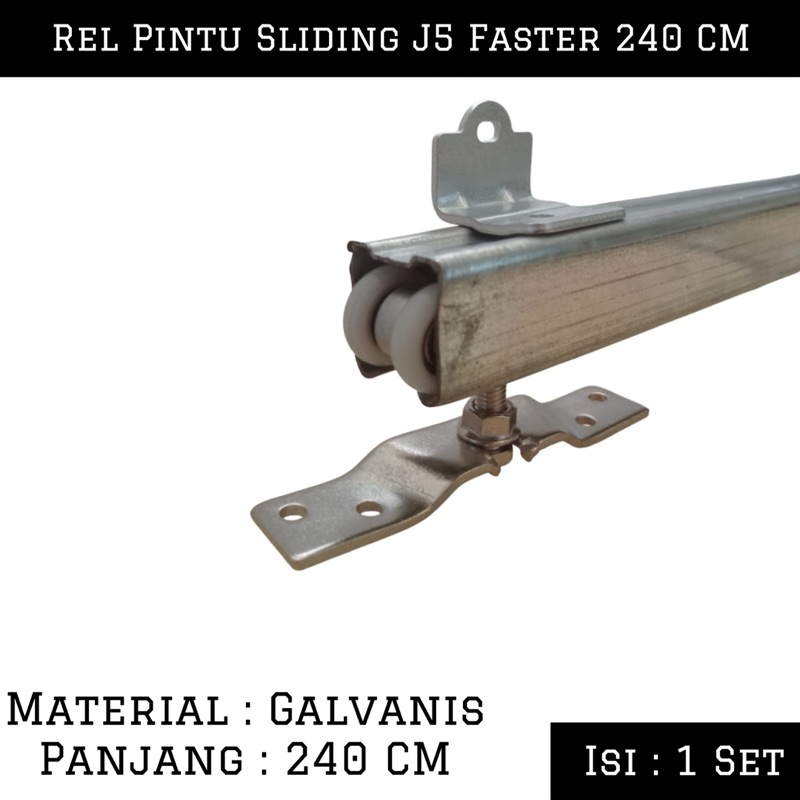 (1 Set+240 Cm) Sliding Track Faster J5 | Rel Pintu Sliding / Geser Faster 1 Set | Pintu Sliding Kayu