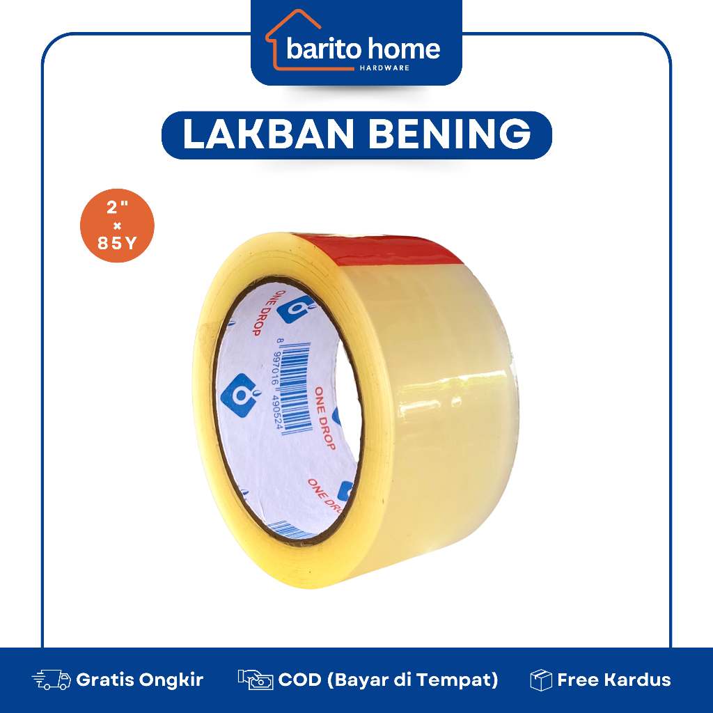 

Isolasi Lakban Bening Putih 2 Inch x 85 Yard / Tape Clear Lakban Dus Kardus Solasi Bening Kuat Lengket Murah