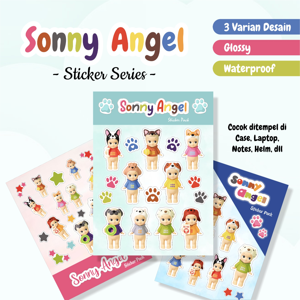

Sonny Angel Sticker Series Cutting Waterproof Glossy untuk Tumbler Diary Notes PhoneCase Laptop Helm