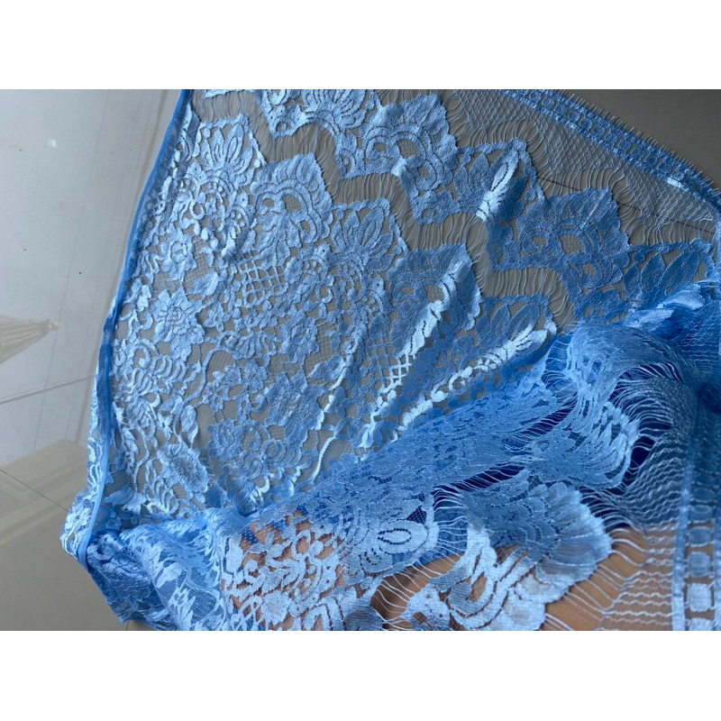 kain kebaya metalik warna biru sky tersedia untuk 1 baju dan 2 baju