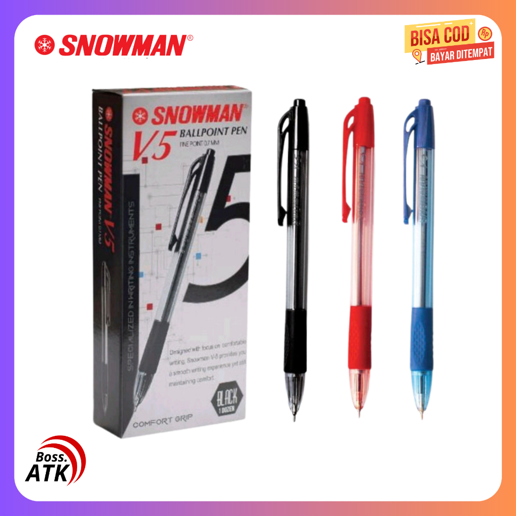 

Ballpoint Pen V5 SNOWMAN 0.7mm Harga 1 Pcs Pulpen