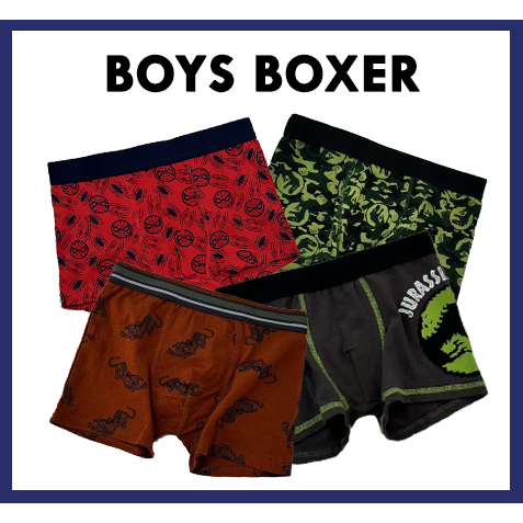 Boxer CD Anak Laki-Laki Spiderman T-rex Boxer Celana Dalam sisa export
