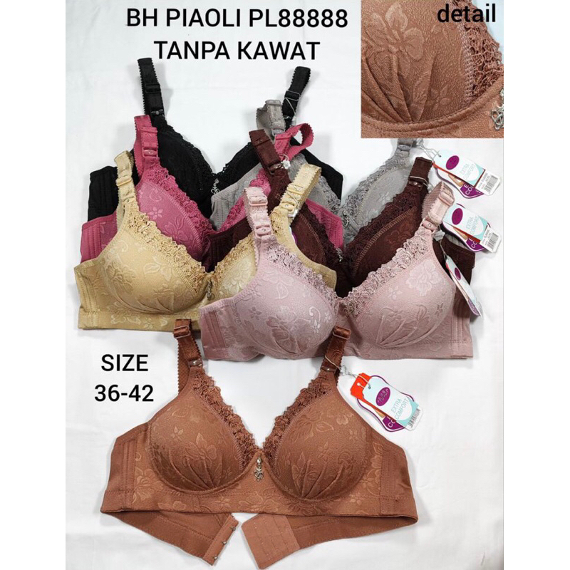Bh Piaoli PL88888 Cup Besar Busa Tipis Tanpa Kawat 36-42