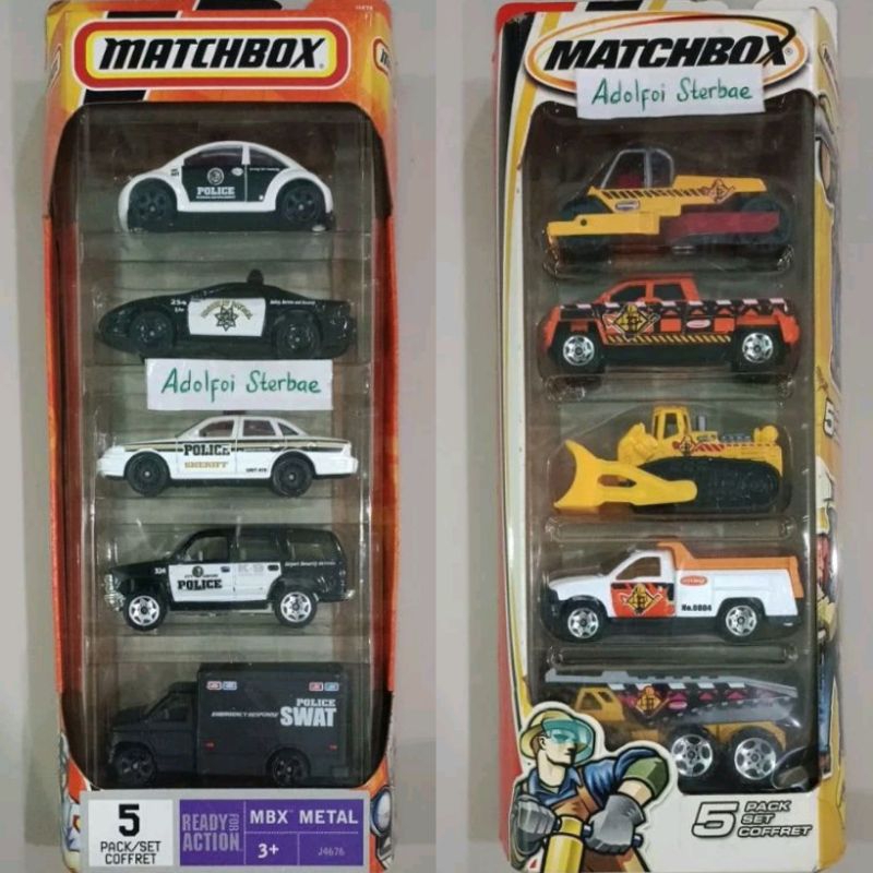 matchbox isi 5 gift pack set coffret ready action mbx metal Road Roller Paver GMC Terradyne Bulldoze