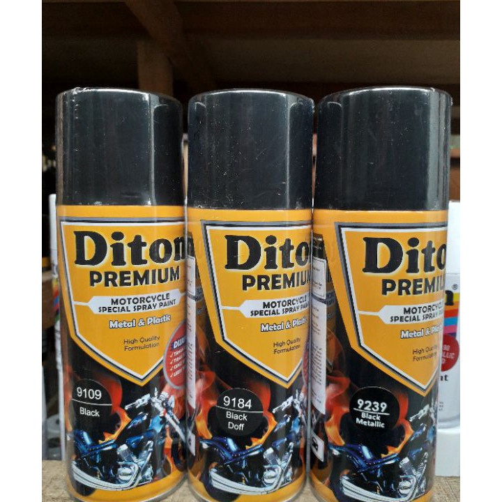 pilok pilox cat semprot diton hitam doff dop dof metalik putih pernis grey abu ack clear