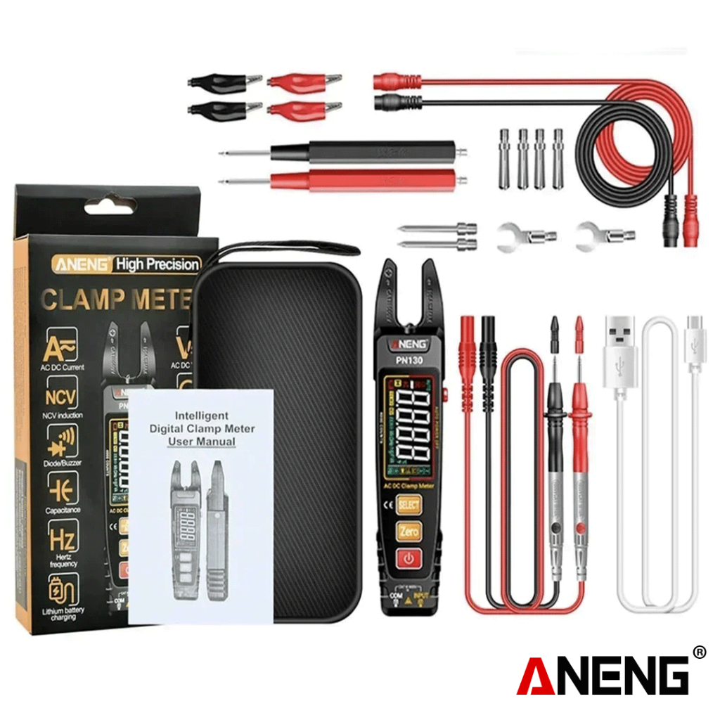 (Paket A) Aneng PN130 Pro U-shaped Clamp Meter Tester AC/DC Voltage Current Tools with USB Charge Ty