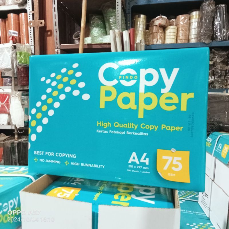 

Kertas HVS A4 75 GSM Copy Paper Fotocopy Putih A4 75 Gsm isi 50 Lembar
