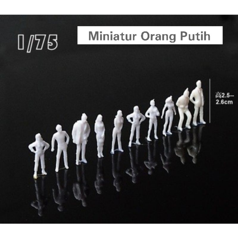 Miniatur Orang Putih 1:75 , Maket Orang Monokrom