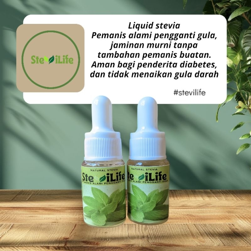 

PAKET HEMAT 2 BOTOL STEVILIFE sweetener Stevia/ liquid Stevia/ Stevia cair tetes, pemanis alami pengganti gula nol kalori 10ml
