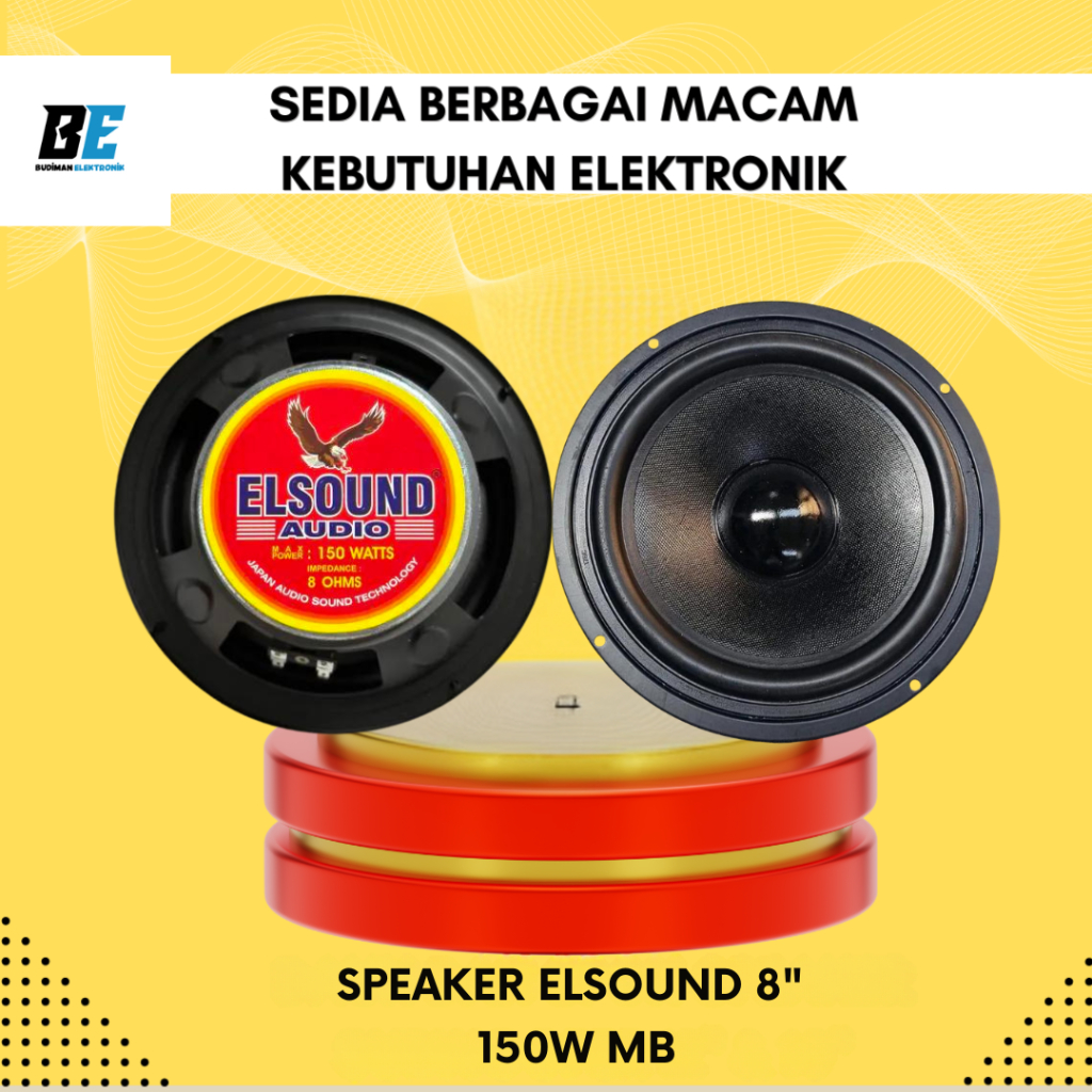 Speaker Elsound 8" woofer 150W / Speaker elsound 8 inch 150 watt 8MB