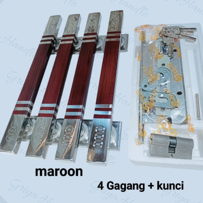 1 set Handle pintu rumah model kotak Body kunci Tarikan pintu rumah 2 pintu/Gagang pintu rumah minim