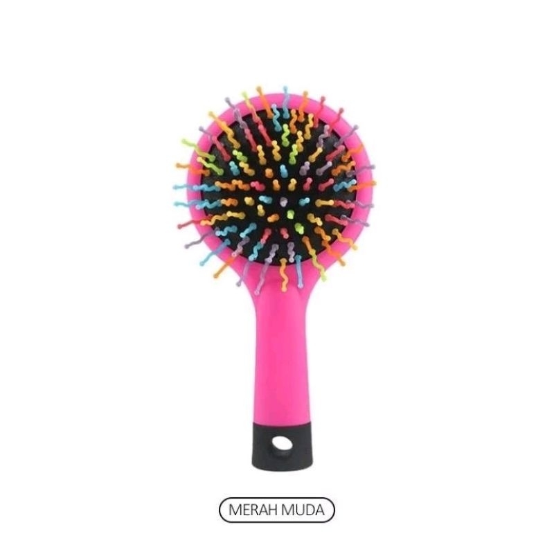SISIR RAINBOW VOLUME BRUSH BULAT + CERMIN
