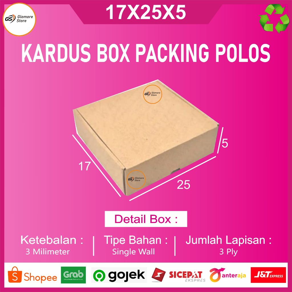 

KARDUS PACKING POLOS Uk. 25X17X5 CM