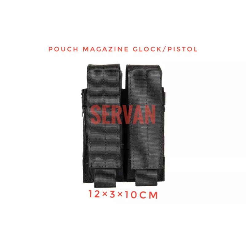 Sarung Magazen pistol 2 lubang Mag pouch dua slot Tas Magasen glock