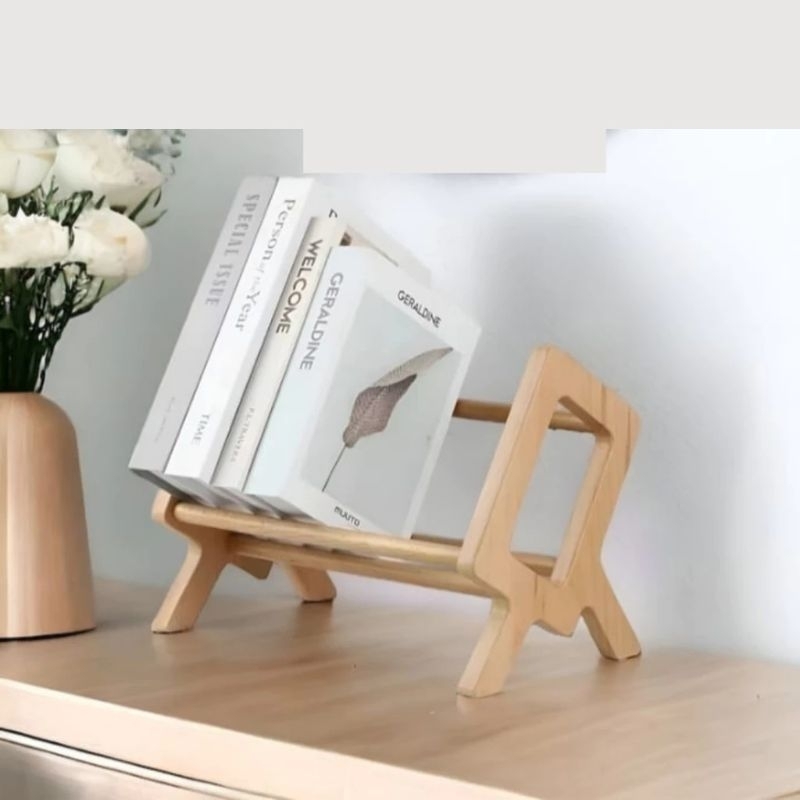 Rak Buku Minimalis aesthetic / Rak Buku Kayu / Rak Buku susun / Rak Serbaguna