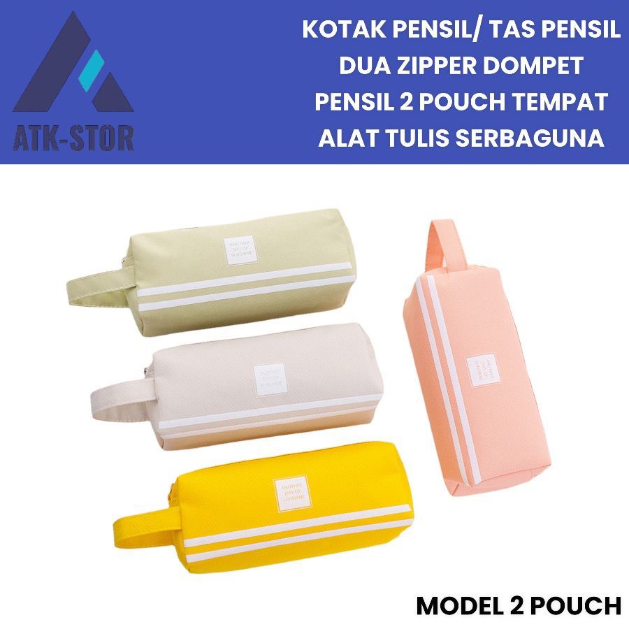 

1 Pcs kotak SERBAGUNA Pensil / Tas Pensil Dan Stationery Dual Zipper Dompet Pensil 2 Pouch Tempat Alat Tulis Perlengkapan Sekolah Dua Sisi Resleting