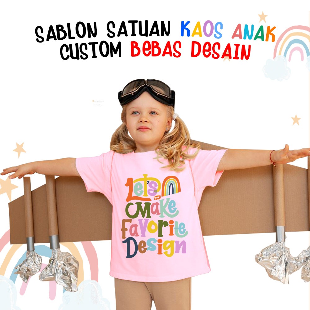 SABLON KAOS ANAK SATUAN PRINT LUSINAN PLASTISOL