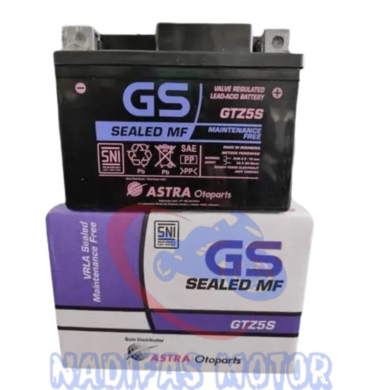 Aki Kering Motor GS ASTRA GTZ5S Original Untuk Karisma Supra X 125 Vario 110 Asli GS
