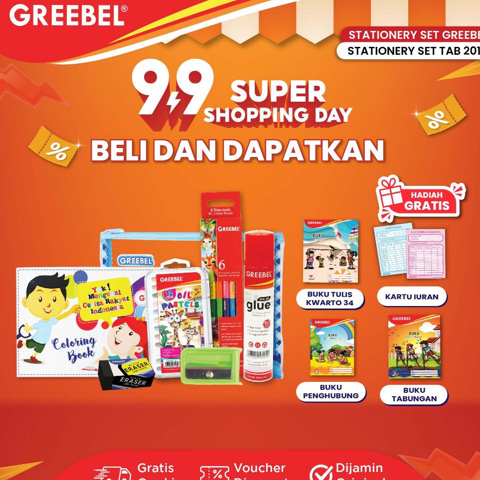 

Super Murah GREEBEL Paket Alat Tulis TAB 217 Stationary Stationery Set Alat Tulis Sekolah Alat mewarnai Anak
