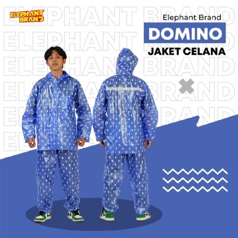 JAS HUJAN JC DOMINO ELEPHANT BRAND, SETELAN POLKADOT GAJAH